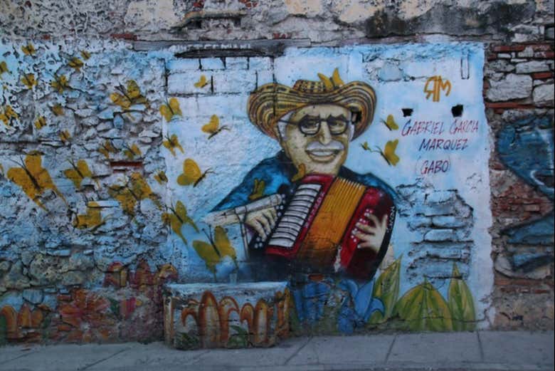 Mural de Gabriel García Márquez en Cartagena de Indias